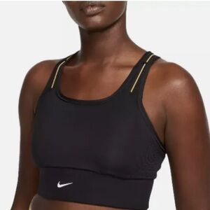 Nike Swoosh Icon Clash Pocket Sports Bra Womans XL Black Yellow